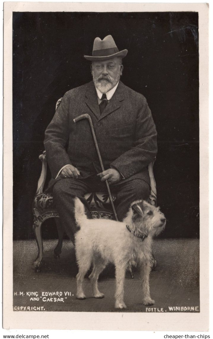 H.M. KING EDWARD VII And "Caesar" - Photo. Pottle - Royal Families