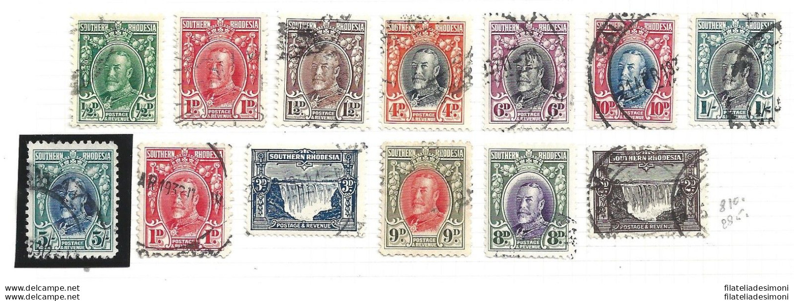 1931 SOUTHERN RHODESIA - SG N° 27 + Low Values USED - Autres & Non Classés