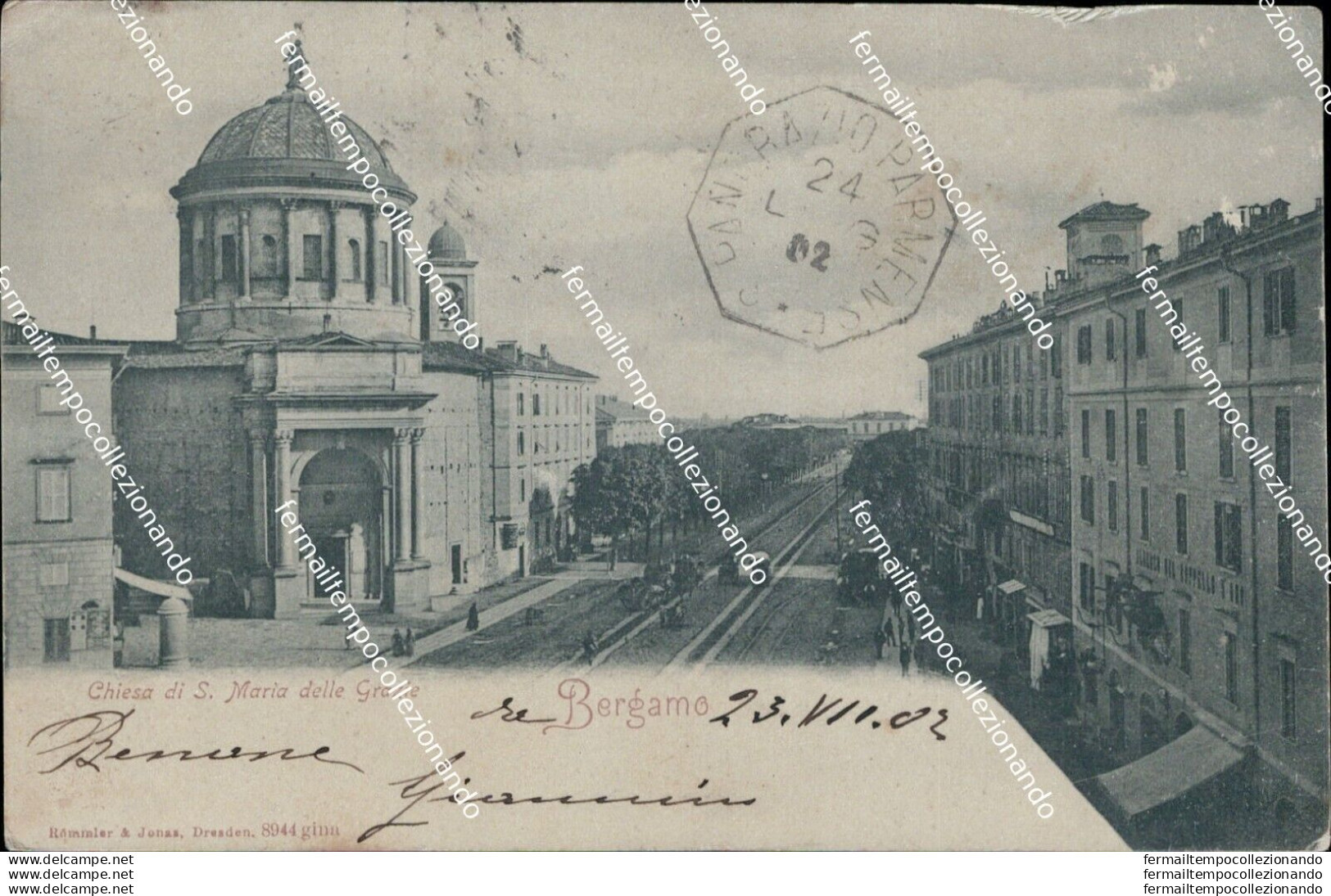 Bs151 Cartolina Bergamo  Citta' Chiesa Di S.maria Delle Grazie 1902 Lombardia - Bergamo