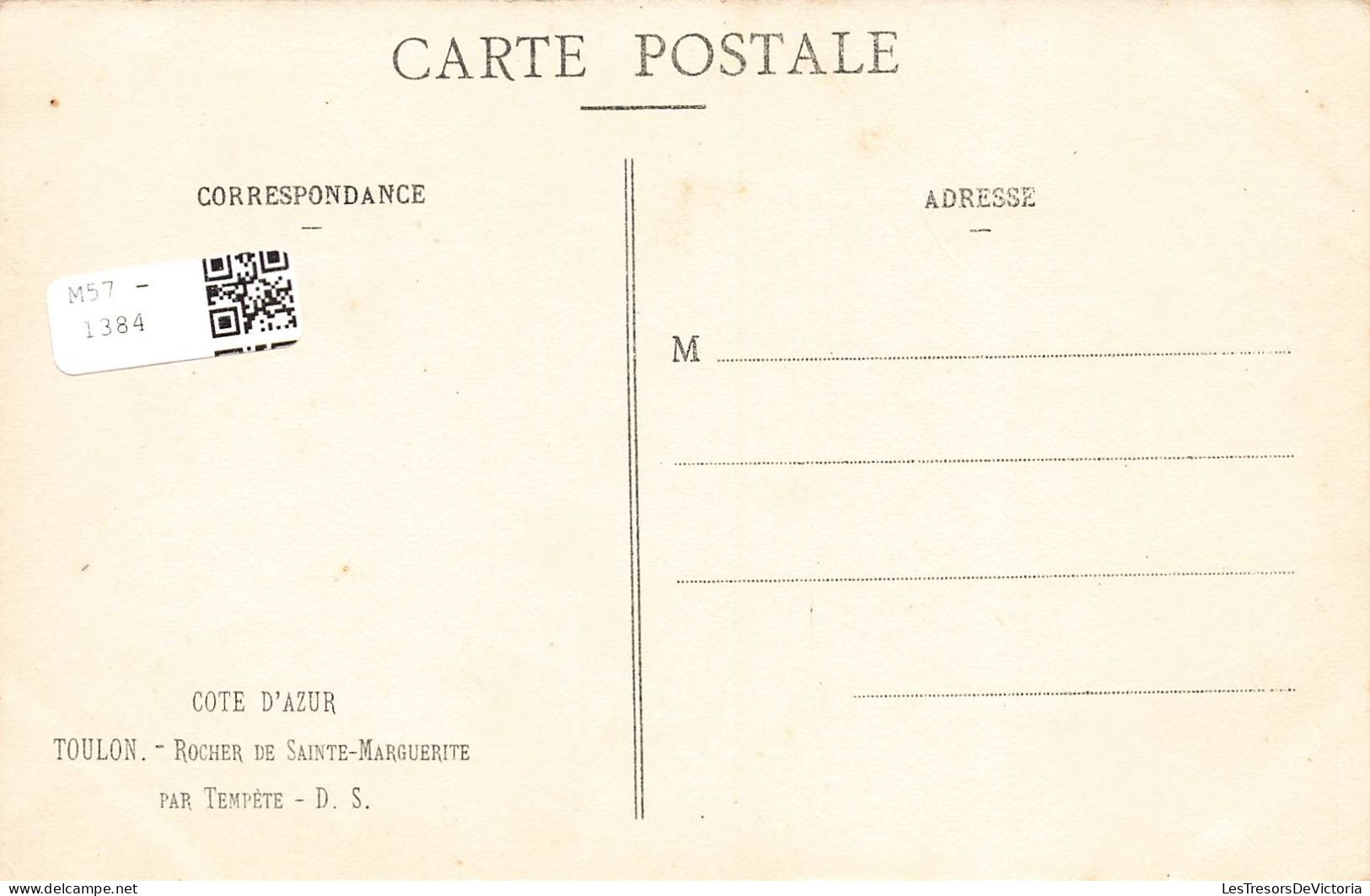 FRANCE - Toulon - Rocher De Sainte Marguerite - Carte Postale Ancienne - Toulon