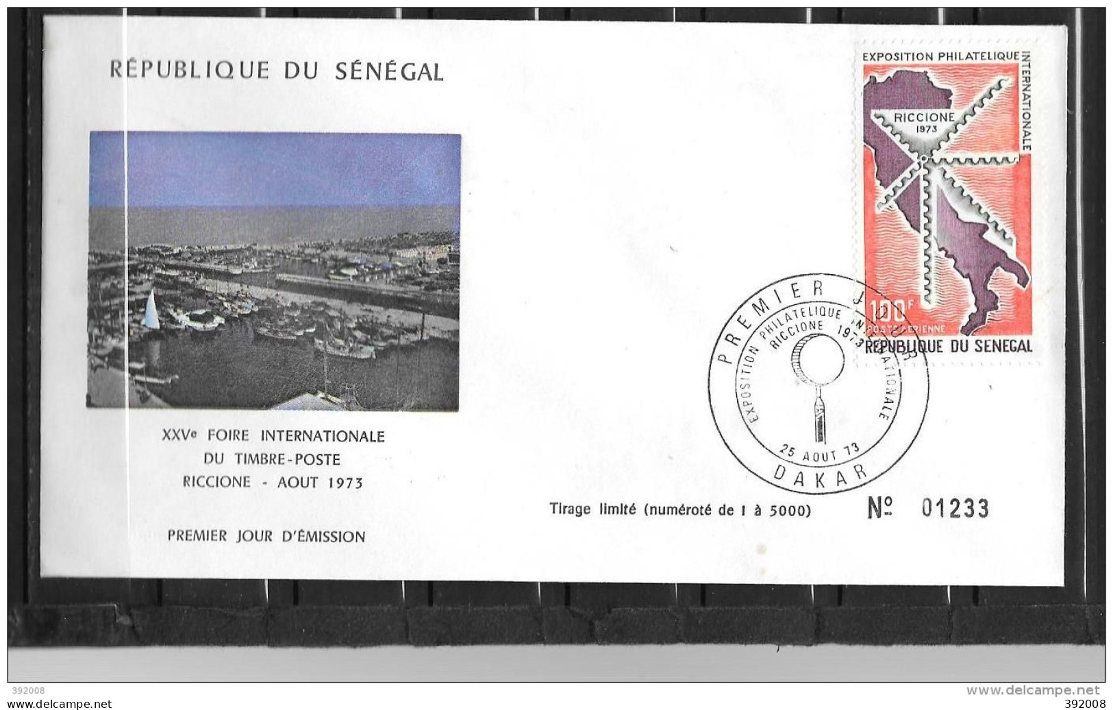 FDC - 1973 - 25° Foire Du Timbre à Riccione 17  - Sénégal (1960-...)