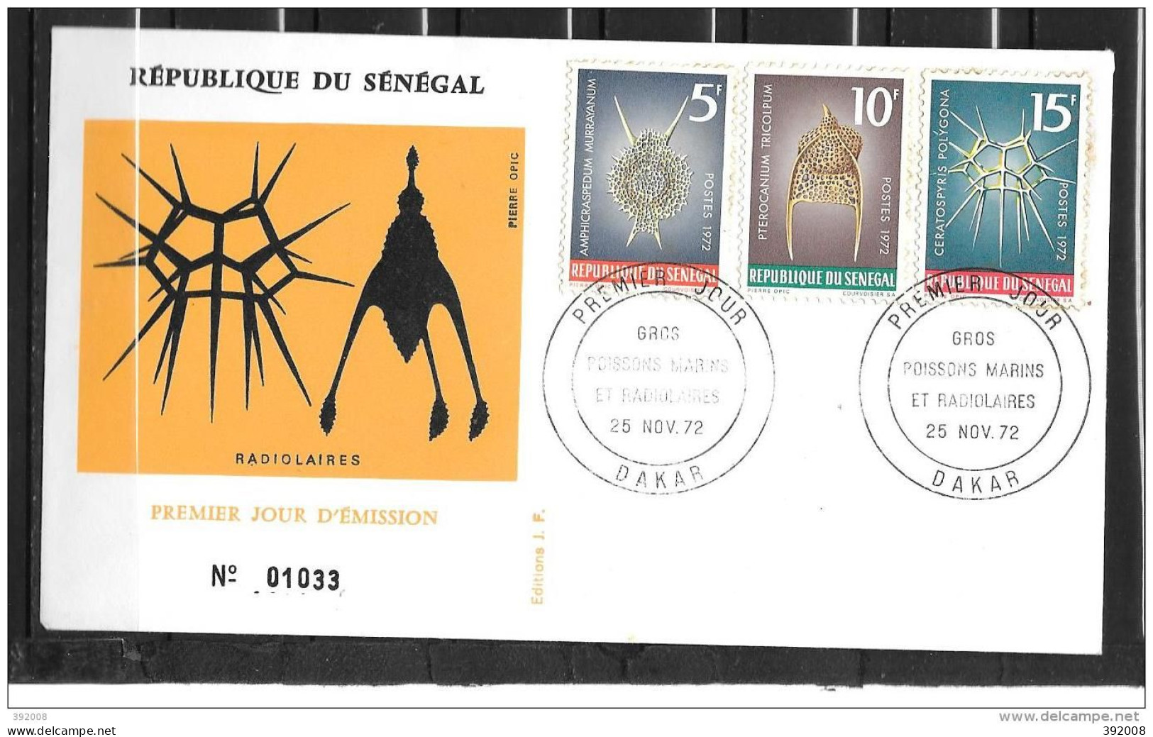 FDC - 1972 - Poissons Marins - 16 - 2 - Senegal (1960-...)