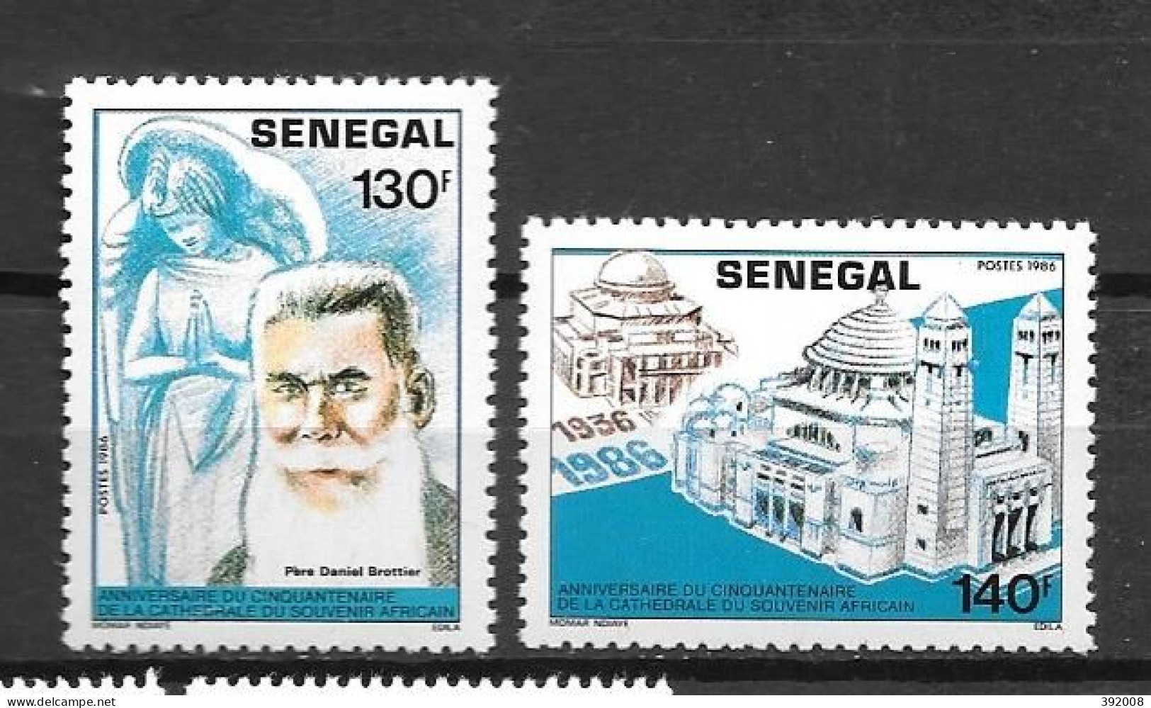 1987 - 720 à 721 **MNH - 50 Ans Cathédrale Du Souvenir Africain - 2 - Senegal (1960-...)