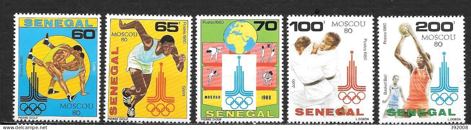 1980 - 542 à 546 **MNH - Jeux Olympiques De Moscou - Senegal (1960-...)