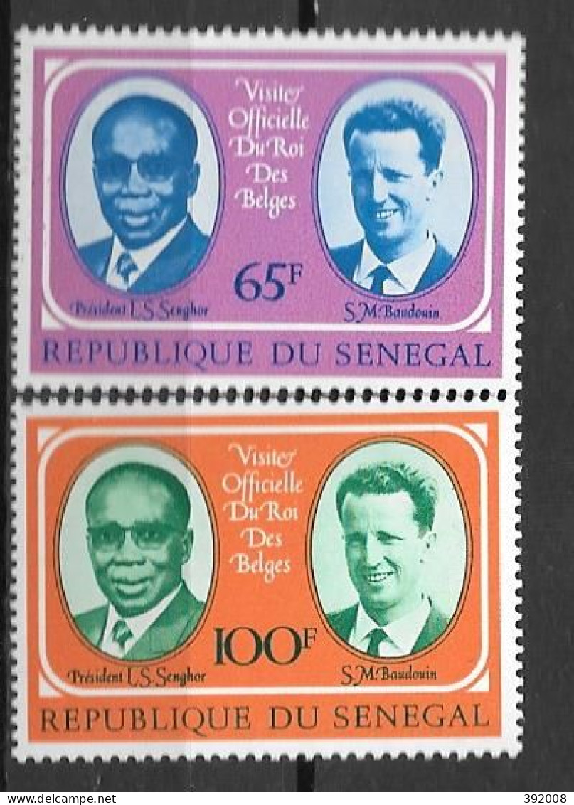 1975 - 408 à 409 **MNH - Visite Du Roi Des Belges - 2 - Sénégal (1960-...)