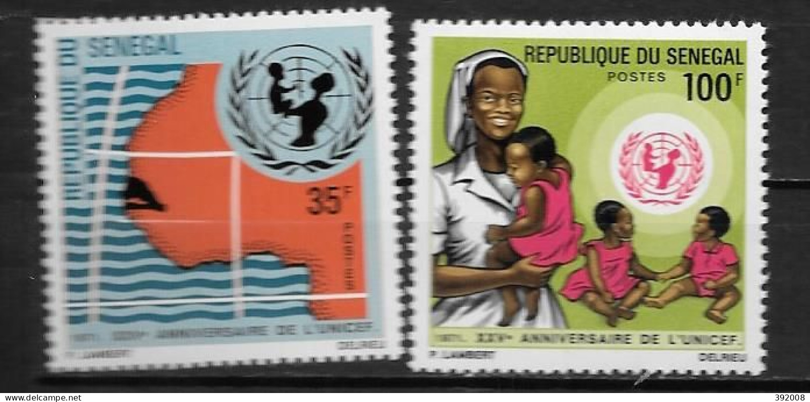 1971 - N° 356 à 357 **MNH - 25 Ans UNICEF - Sénégal (1960-...)