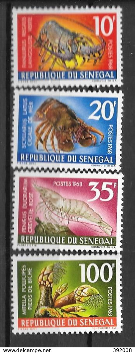 1968 - N° 305 à 308 *MH - Crustacés - Senegal (1960-...)