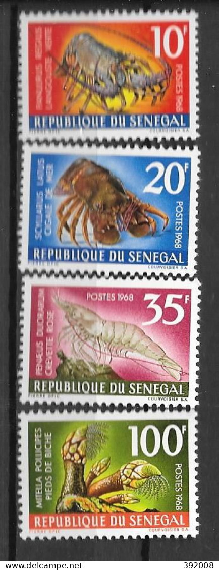 1968 - N° 305 à 308 **MNH - Crustacés - Senegal (1960-...)