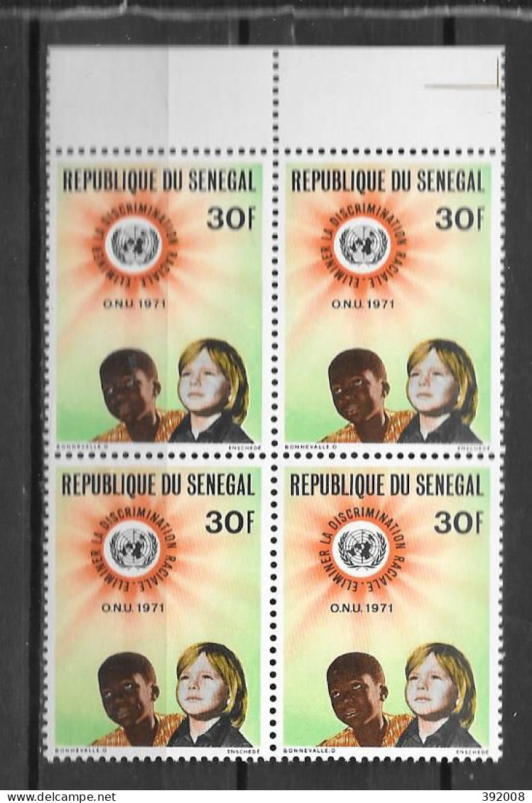 1971 - N° 345 **MNH - Année Contre Le Racisme - Bloc De 4 - Senegal (1960-...)