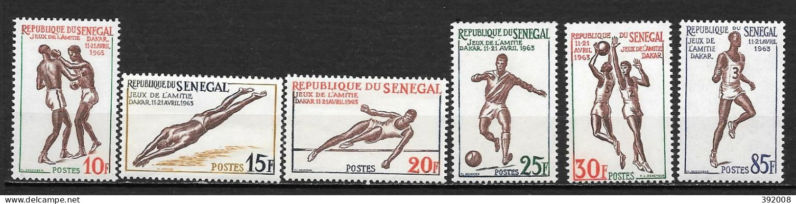 1963 - N° 217 à 222 *MH - Jeux Sportifs à Dakar - Sénégal (1960-...)