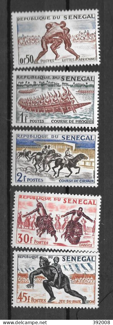 1961 - N° 205 à 209 **MNH - Sports Et Divertissement - Senegal (1960-...)