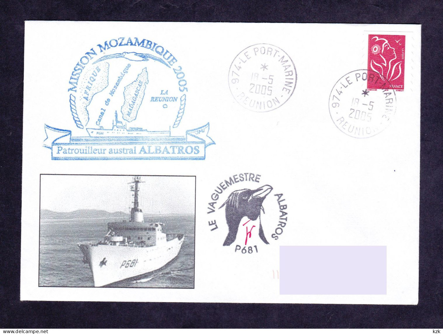 2 04	357	-	Pat. Albatros - Mission Mozambique  19/05/2005 - Naval Post