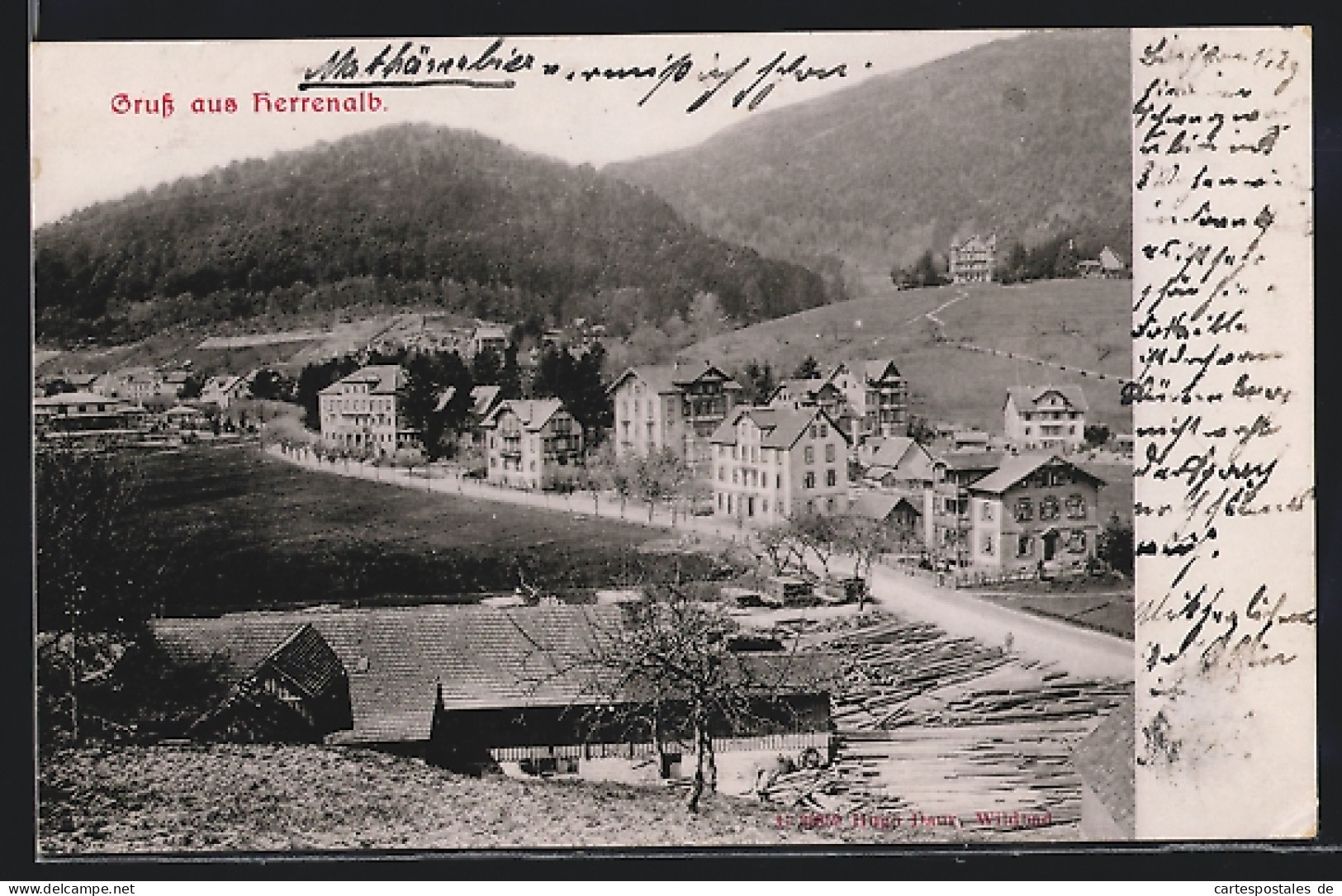 AK Herrenalb, Ortspartie Mit Strasse  - Bad Herrenalb