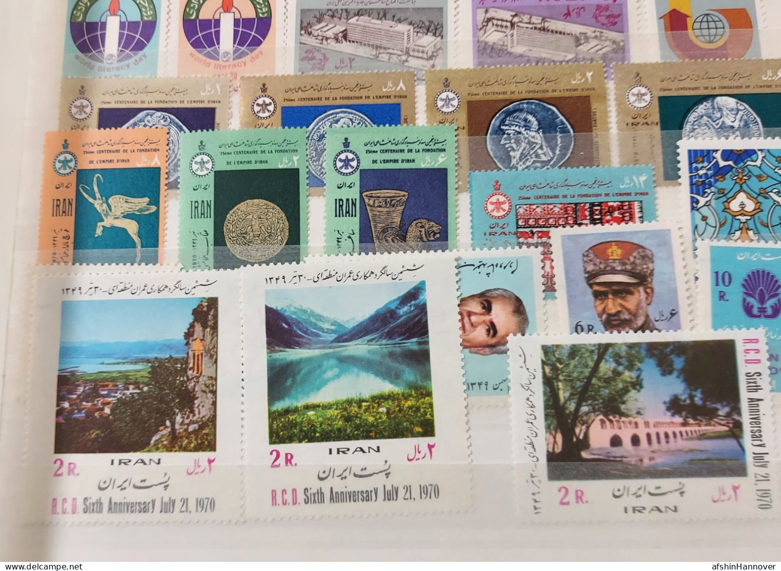 Iran Shah Pahlavi Shah تمام تمبرهای   سال ۱۳۴۹   Commemorative Stamps Issued In Year 1349 (21/3/1970-20/3/1971) - Irán