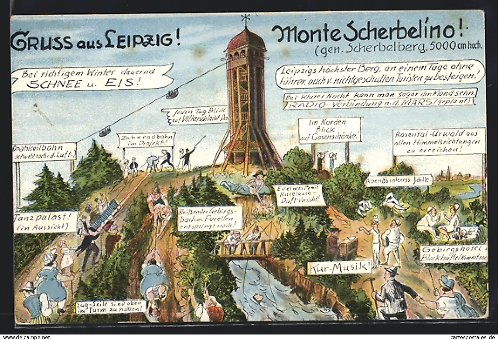 Künstler-AK Leipzig, Monte Scherbelino  - Leipzig