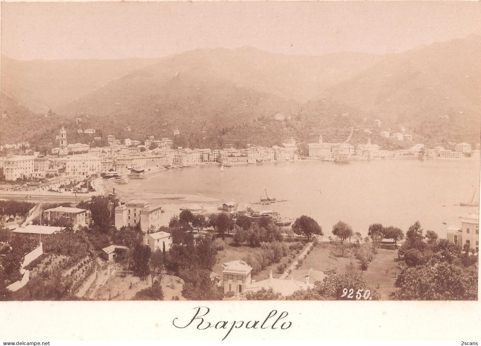 Italie - RAPALLO - Photo 19è Siècle 9,3 X 14,9 Cm Collée Sur Support Cartonné 16 X 21,4 Cm - Autres & Non Classés