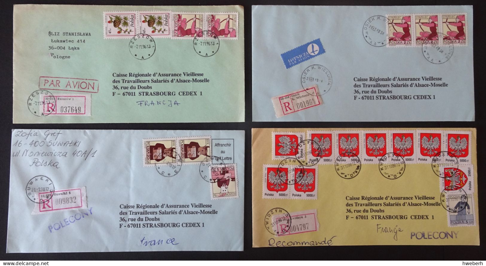 1980/98 Lot De 15 Lettres Recommandées (voir Détail) - Collezioni