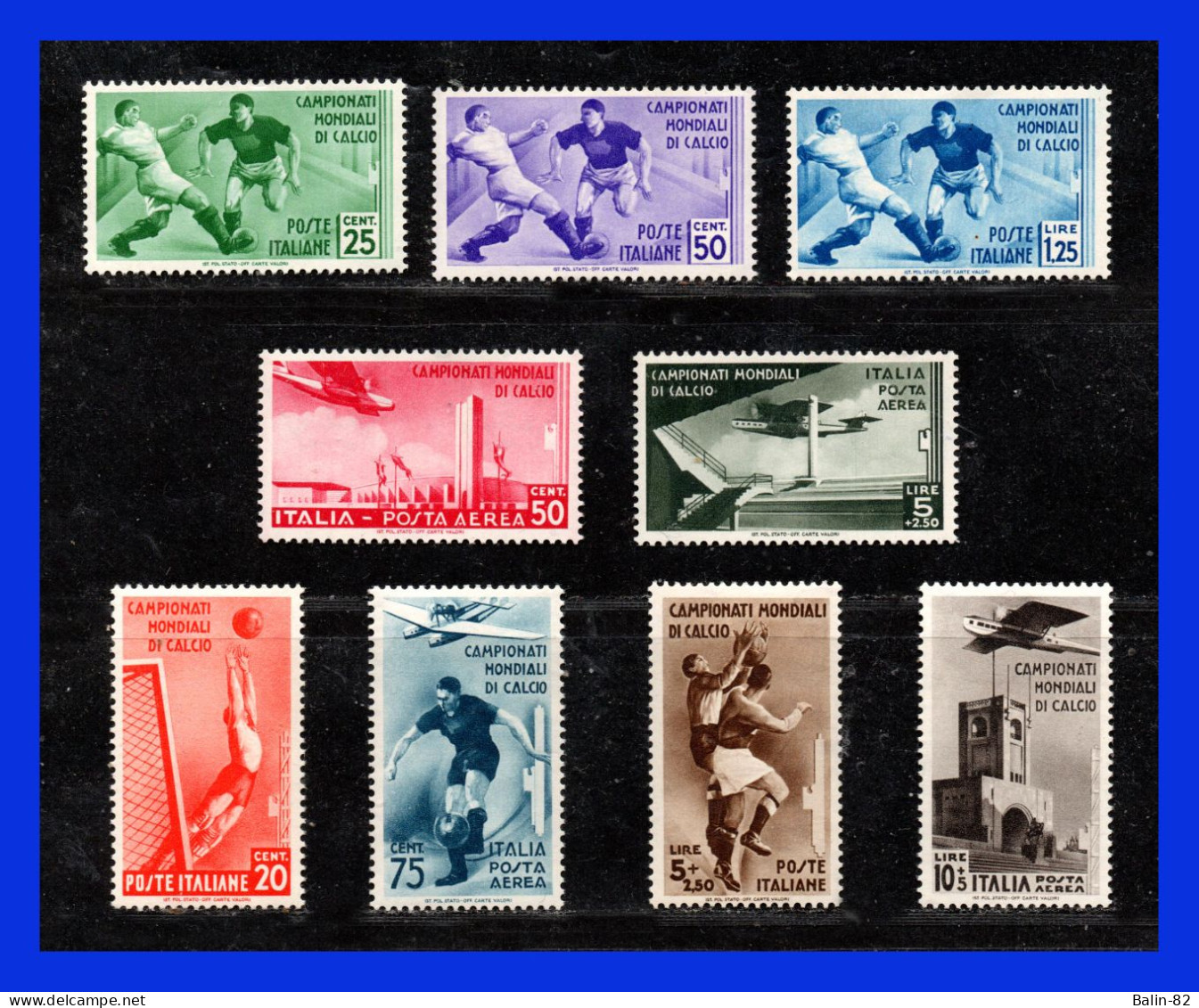 1934 - Italia - Scott Nº 324 - 328 + C 62 - C 65 - MNH - Mundial De Futbol 1934 - IT- 001 - Mint/hinged
