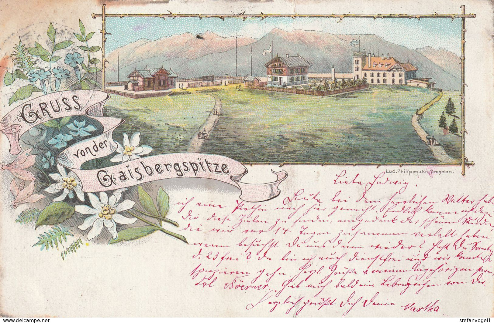 Salzburg -  Gel. 1899   Gaisbergspitze (Litho !!!) - Salzburg Stadt
