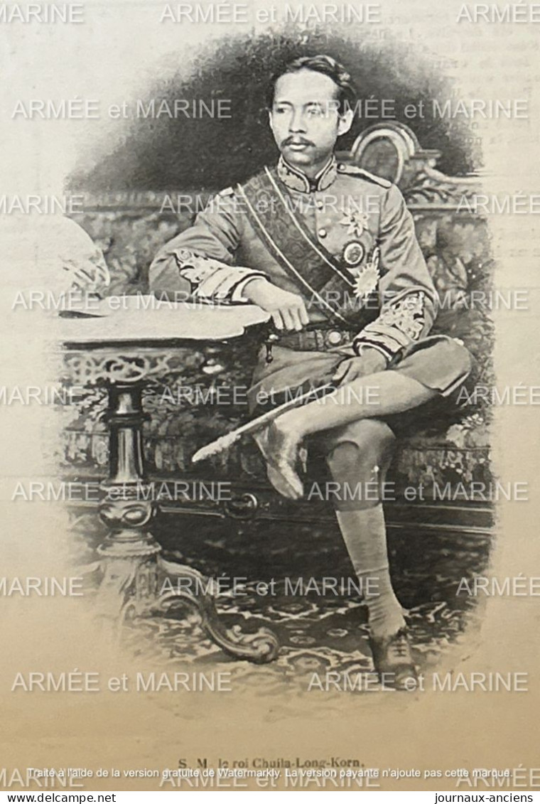 1904 SIAM - LE ROI CHUILA LONG KORN - LA QUESTION DE CHANTABOUM - Revue ARMÉE ET MARINE - 1900 - 1949