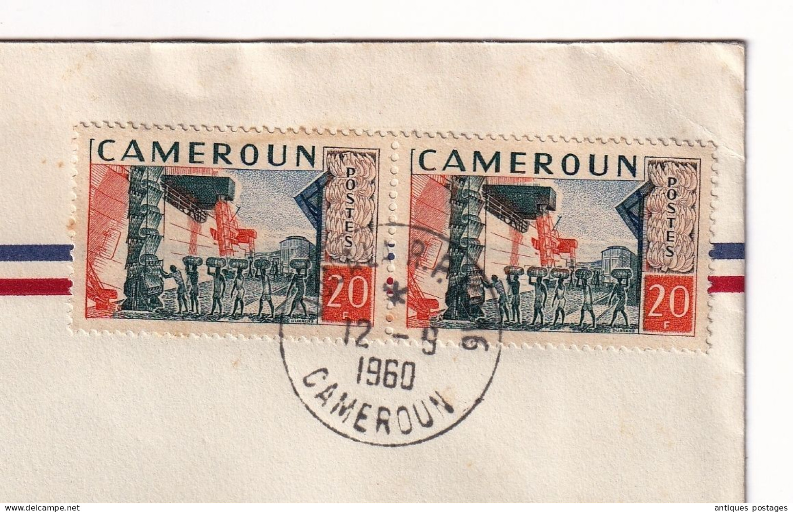 Lettre Cameroun 1960 Première Liaison Aérienne Par Jetliner Douala Paris DC8 UAT - Cameroon (1960-...)