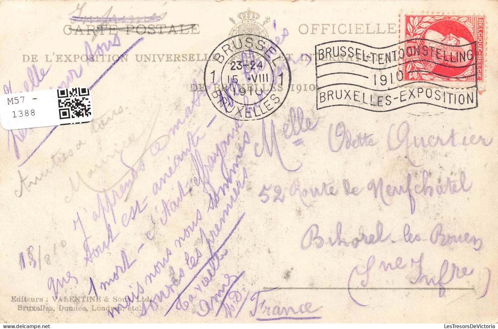 BELGIQUE - Bruxelles - Expositions De 1910 - Façade Principale - Carte Postale Ancienne - Universal Exhibitions