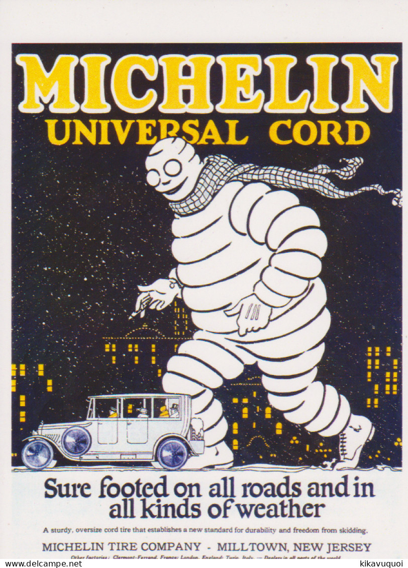 MICHELIN BIBENDUM UN PIED SUR TOUTES LES ROUTES - Carte Postale 10X15 CM NEUF - PKW