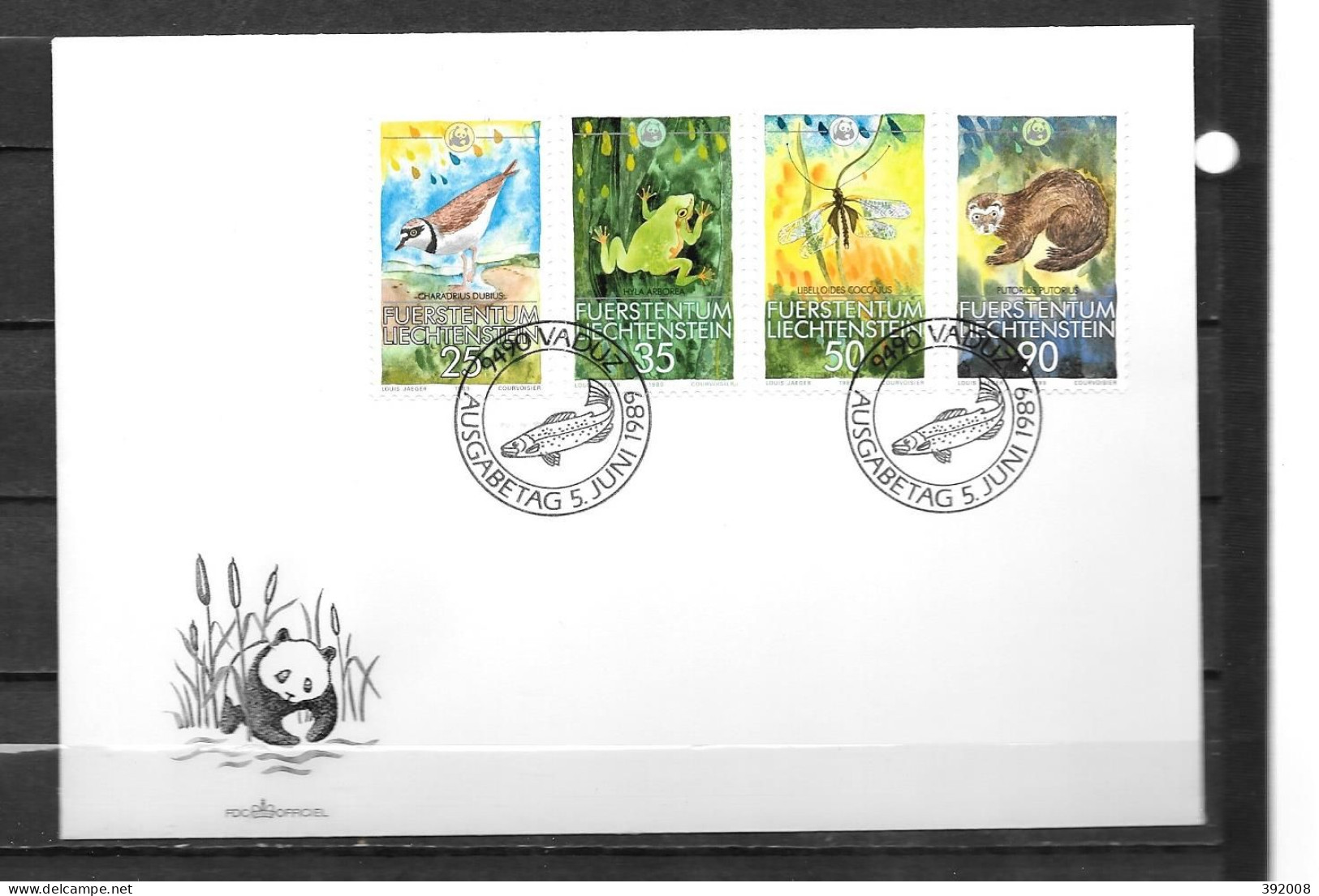 1989 - 908 à 911 - Animaux - 23 - FDC
