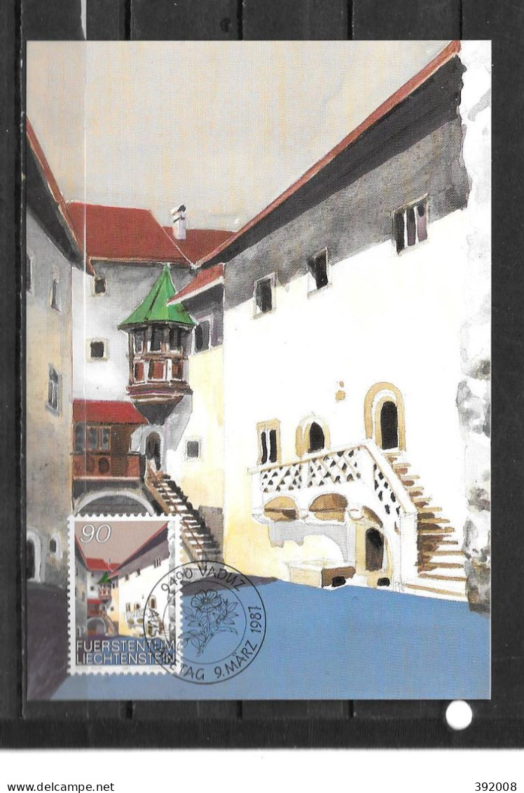 1987 - 857 - Château De Vaduz - 18 - Maximumkarten (MC)