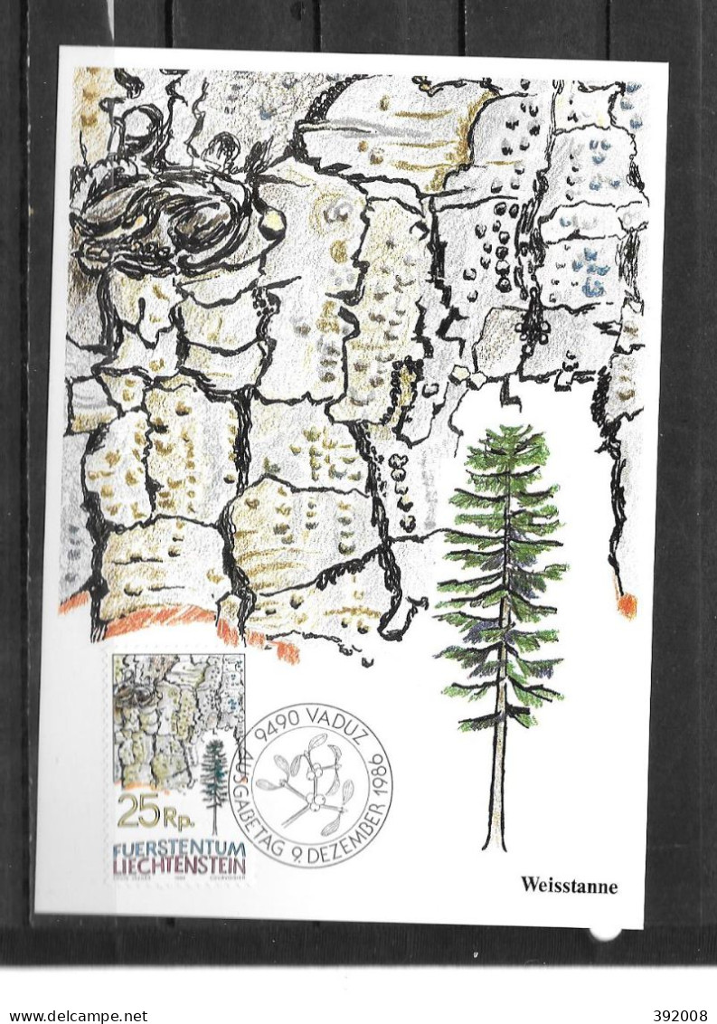 1986 - 854 - Arbre - Sapin Blanc - 18 - Cartas Máxima