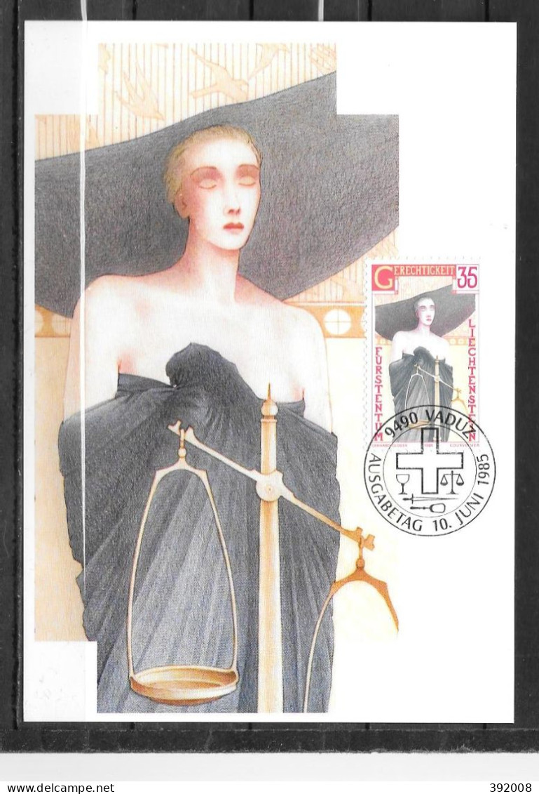 1985 - 812 - Les 4 Vertus Cardinales - La Justice - 12 - Maximumkarten (MC)