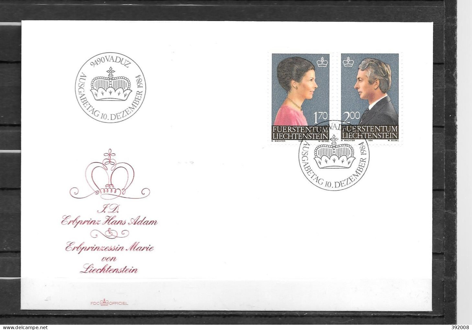 1984 - 802 à 803 - Princesse Marie-Aglaé Et Prince Jean-Adam - 11 - FDC