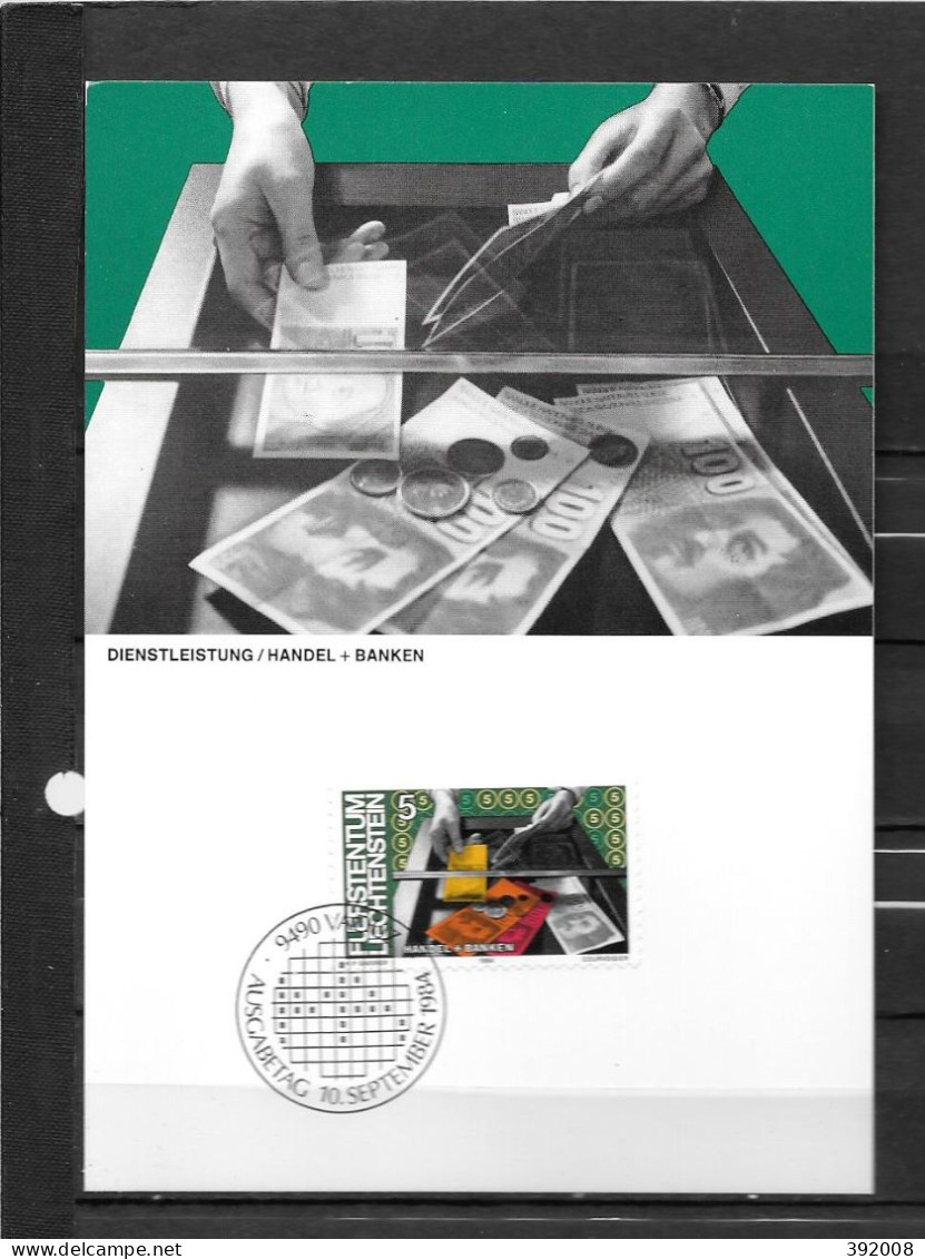 1984 - 790 - L'homme Et Le Travail Commerce Et Banque - 9 - Maximumkaarten