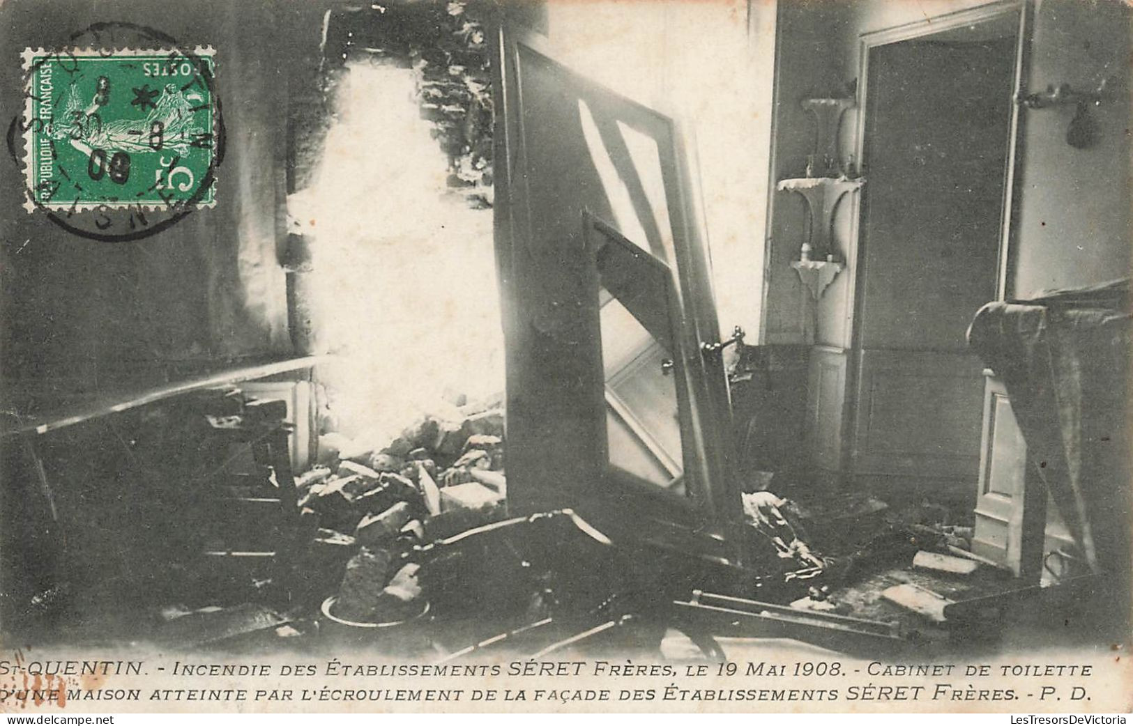 FRANCE - Saint Quentin - Incendie Des établissements Sèret Frères - Carte Postale Ancienne - Saint Quentin