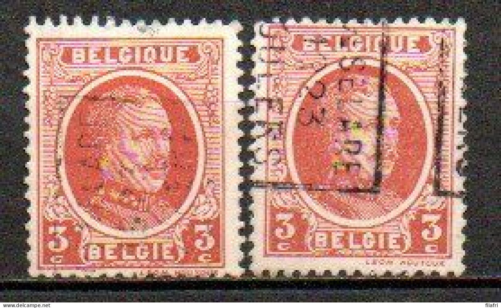 3157 Voorafstempeling Op Nr 192 - ROESELARE 1923 ROULERS - Positie A & B - Rollo De Sellos 1920-29