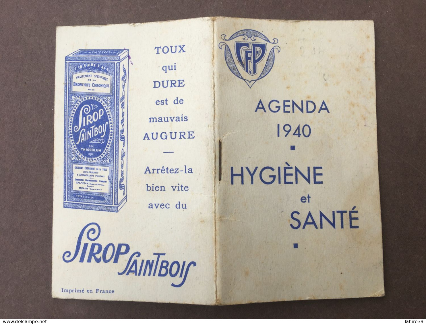 Petit Agenda Publicitaire / Calendrier / Hygiène Et Santé / CFP / 1940 - Grossformat : 1921-40