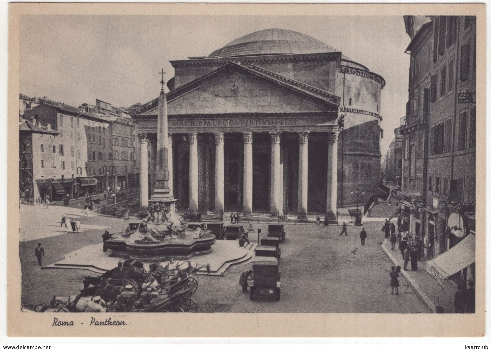 Roma: OLDTIMER CARS/AUTO'S, FIAT Etc. 1920's-1930's, HORSES & COACHES  - Pantheon - (Italia) - PKW