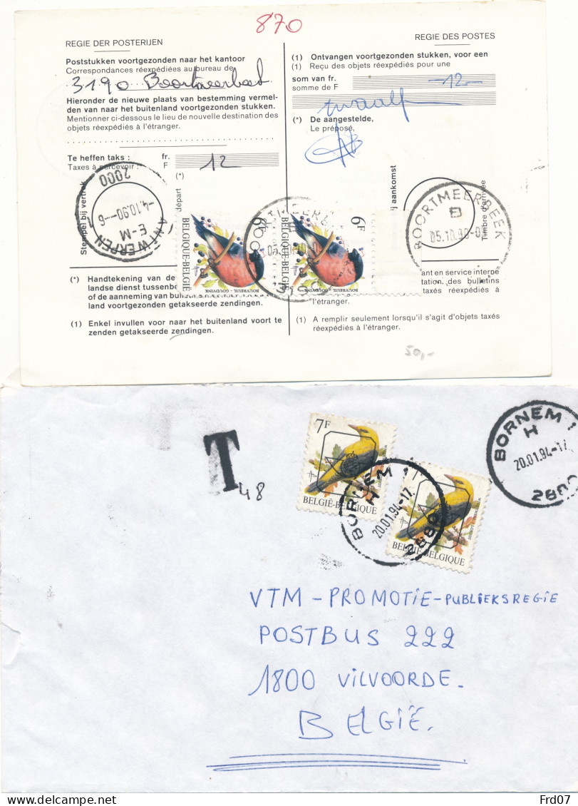 A. Buzin - 8 Brieven & Posttsukkn Mt Buzin Zegels - 1985-.. Pájaros (Buzin)