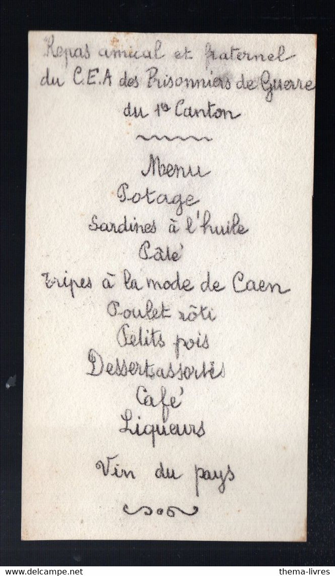 Bordeaux : Menu Illustré Home-made JOURNEE DES PRISONNIERS DE GUERRE 28 Janvier 1945 (PPP47336) - Menükarten