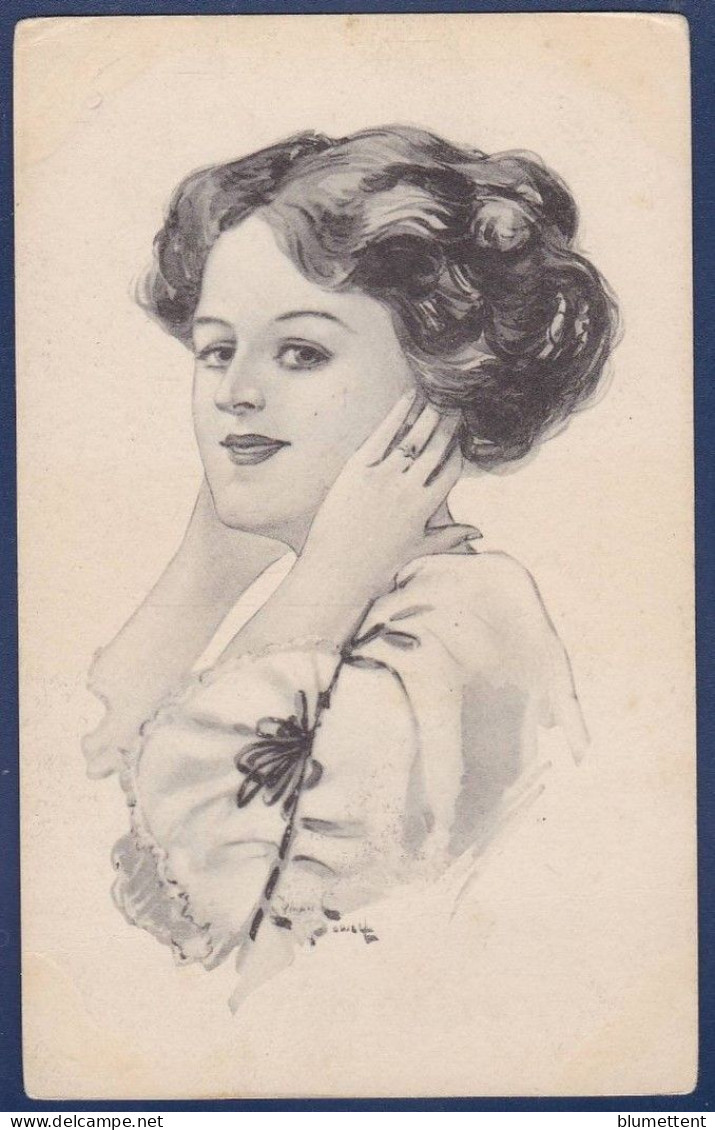 CPA 1 Euro Illustrateur Femme Woman Art Nouveau écrite Prix De Départ 1 Euro - 1900-1949