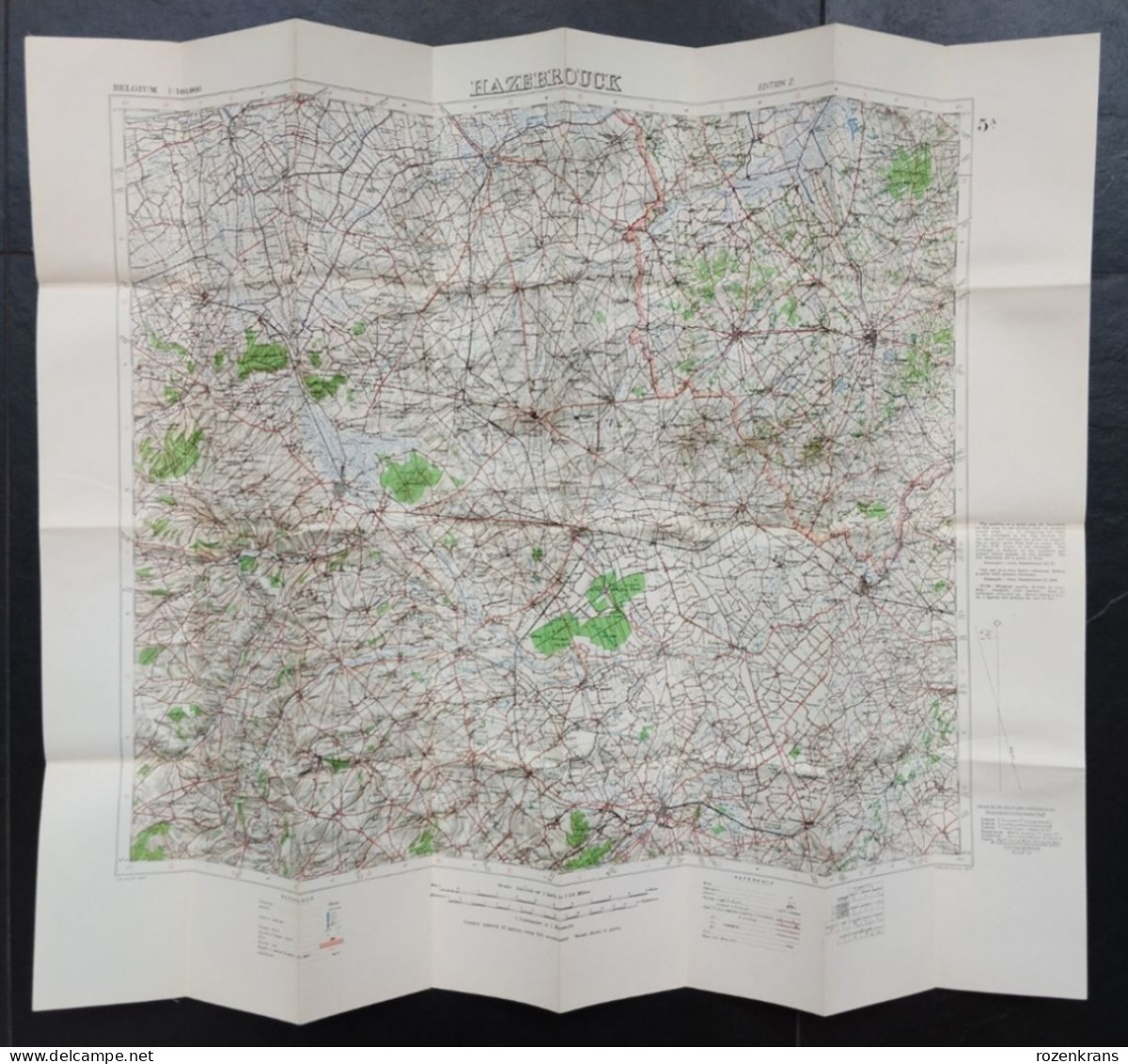 Carte Topographique Militaire UK War Office 1917 World War 1 WW1 Hazebrouck Ieper Poperinge Armentieres Cassel Kemmel - Cartes Topographiques