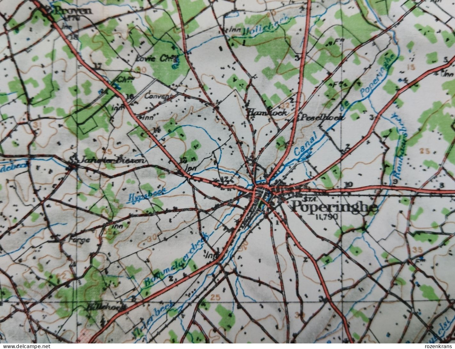Carte Topographique Militaire UK War Office 1917 World War 1 WW1 Hazebrouck Ieper Poperinge Armentieres Cassel Kemmel - Topographische Karten