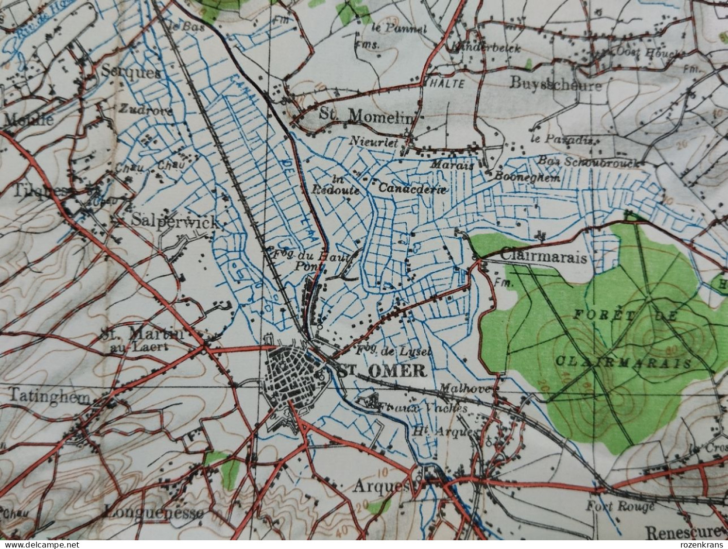 Carte Topographique Militaire UK War Office 1917 World War 1 WW1 Hazebrouck Ieper Poperinge Armentieres Cassel Kemmel