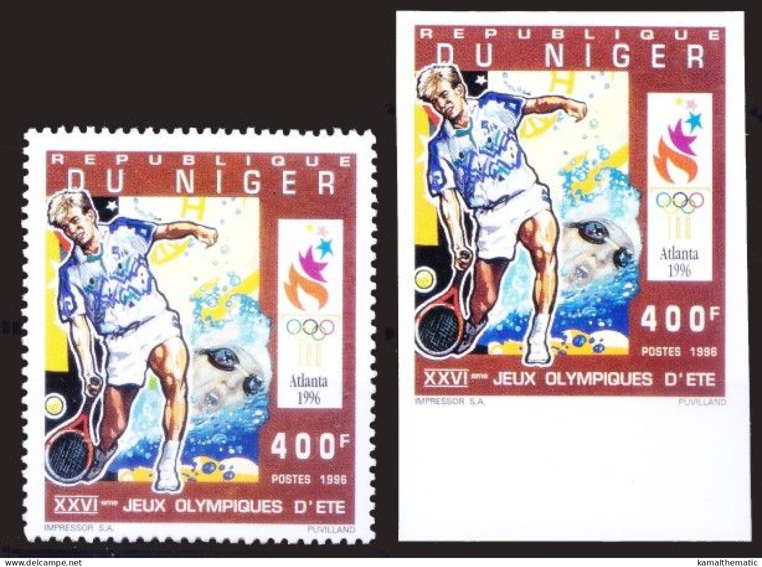 Niger 996 MNH Perf+Imperf, Tennis, Swimming, Olympic Games, Sports - Swimming