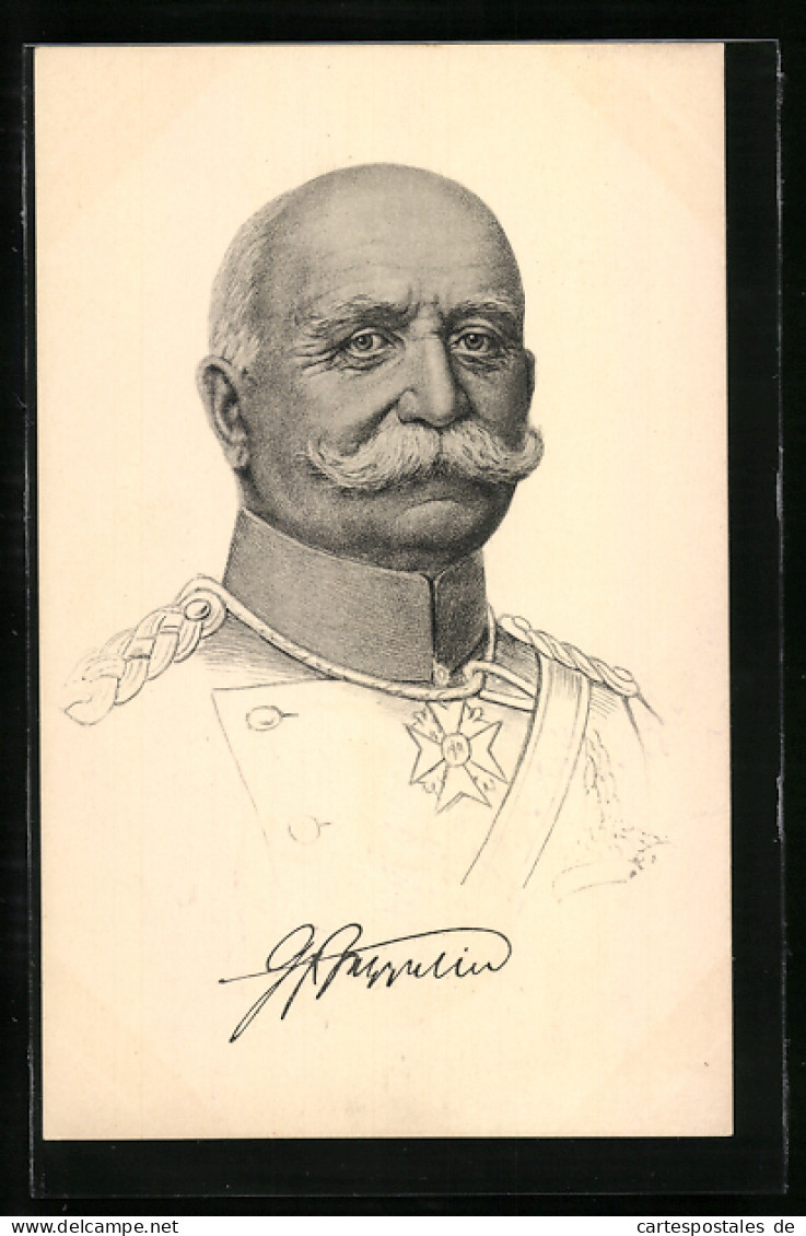 AK Ferdinand Graf Von Zeppelin, Kopfportrait  - Dirigeables