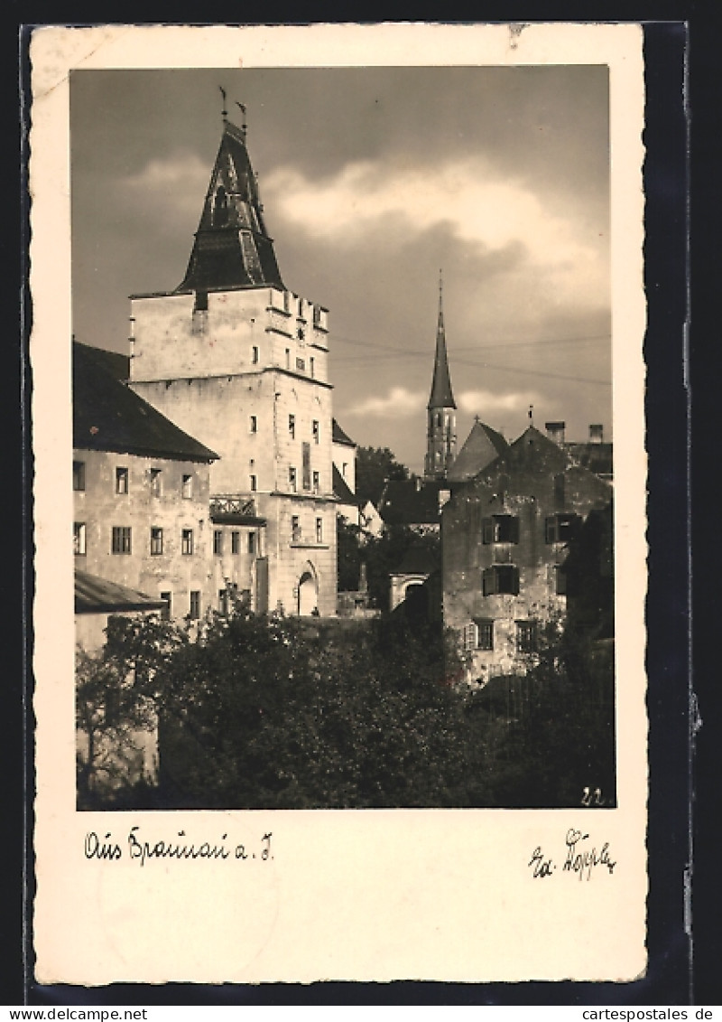 AK Braunau A. I., Ortsansicht Mit Kirche  - Other & Unclassified