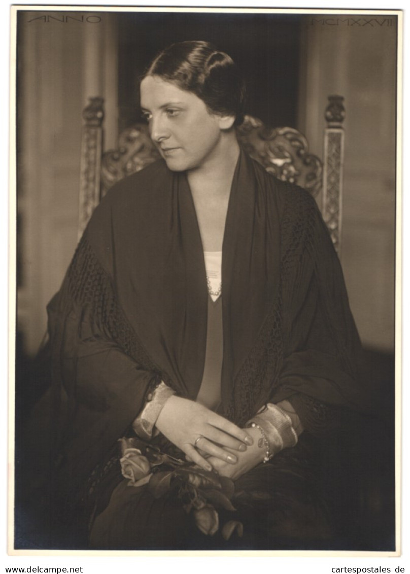 Fotografie Unbekannter Fotograf Und Ort, Portrait Schauspielerin Else Wolhgemuth, Anno 1927  - Berühmtheiten