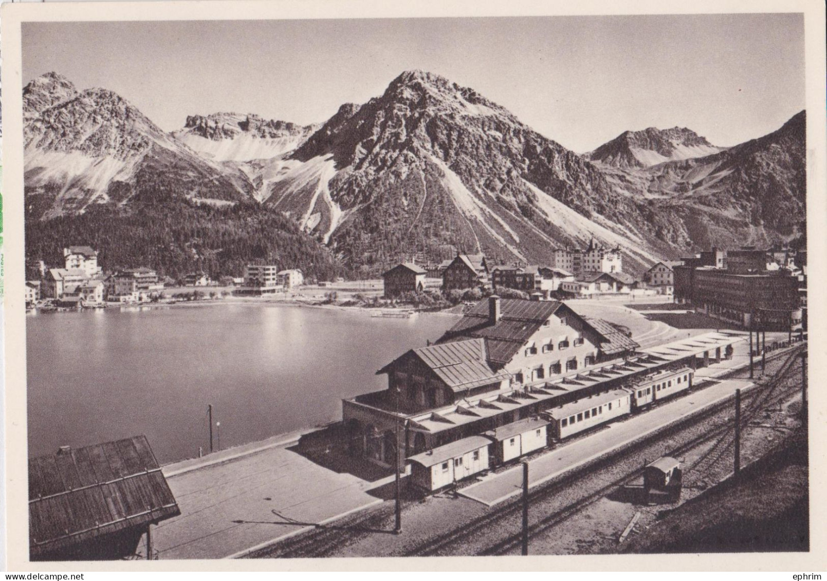 Coire Chur-Arosa Bahn Blick Auf Die Station Mit Obersee 1937 Eisenbahn Gare Suisse Switzerland Railway - Coire