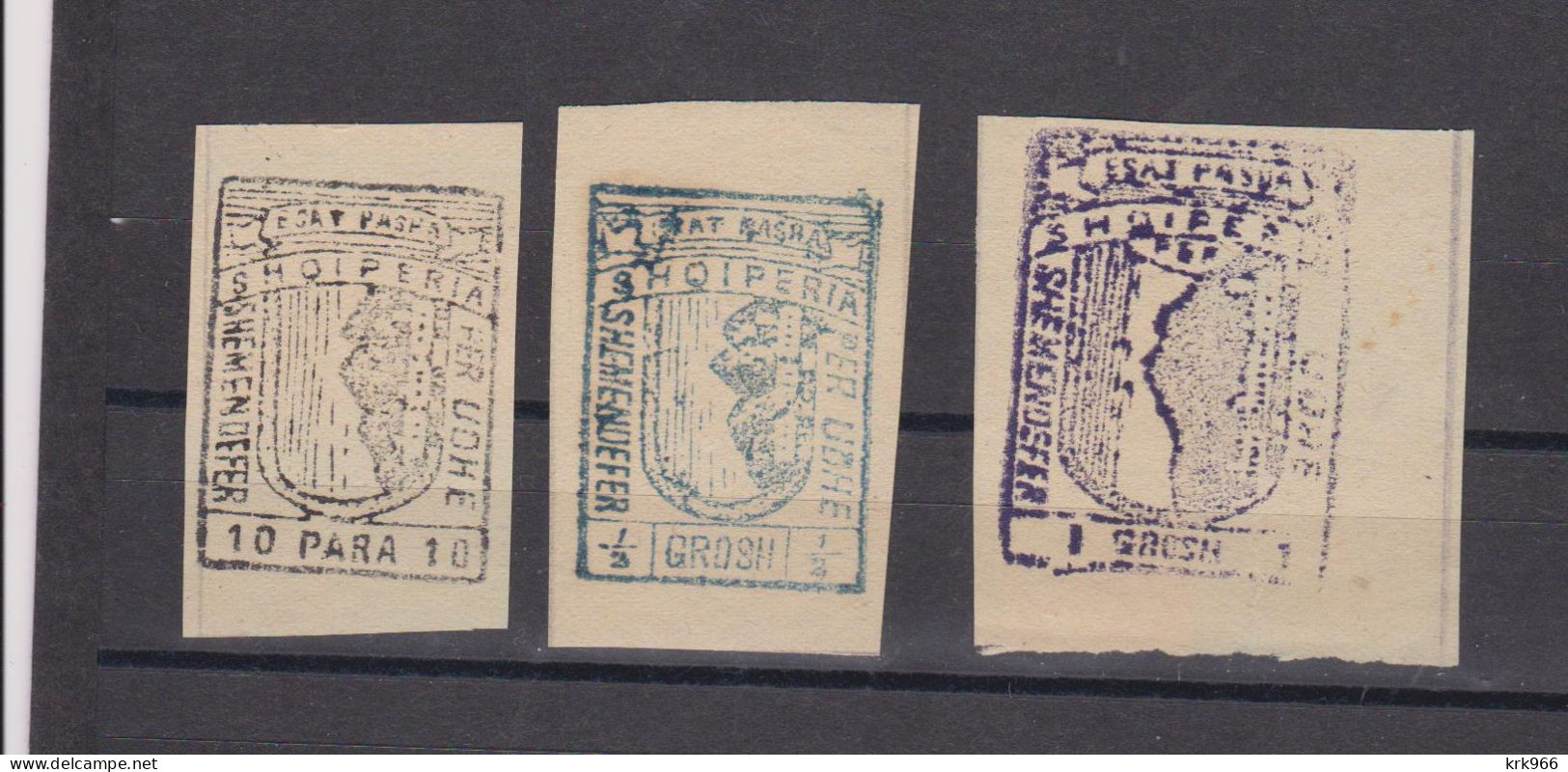 ALBANIA,, 1914,ESAT PASHA Revenue Stamp Used As Paper Money 1/2 Grosh , 1 Grosh ,10 Para - Albania