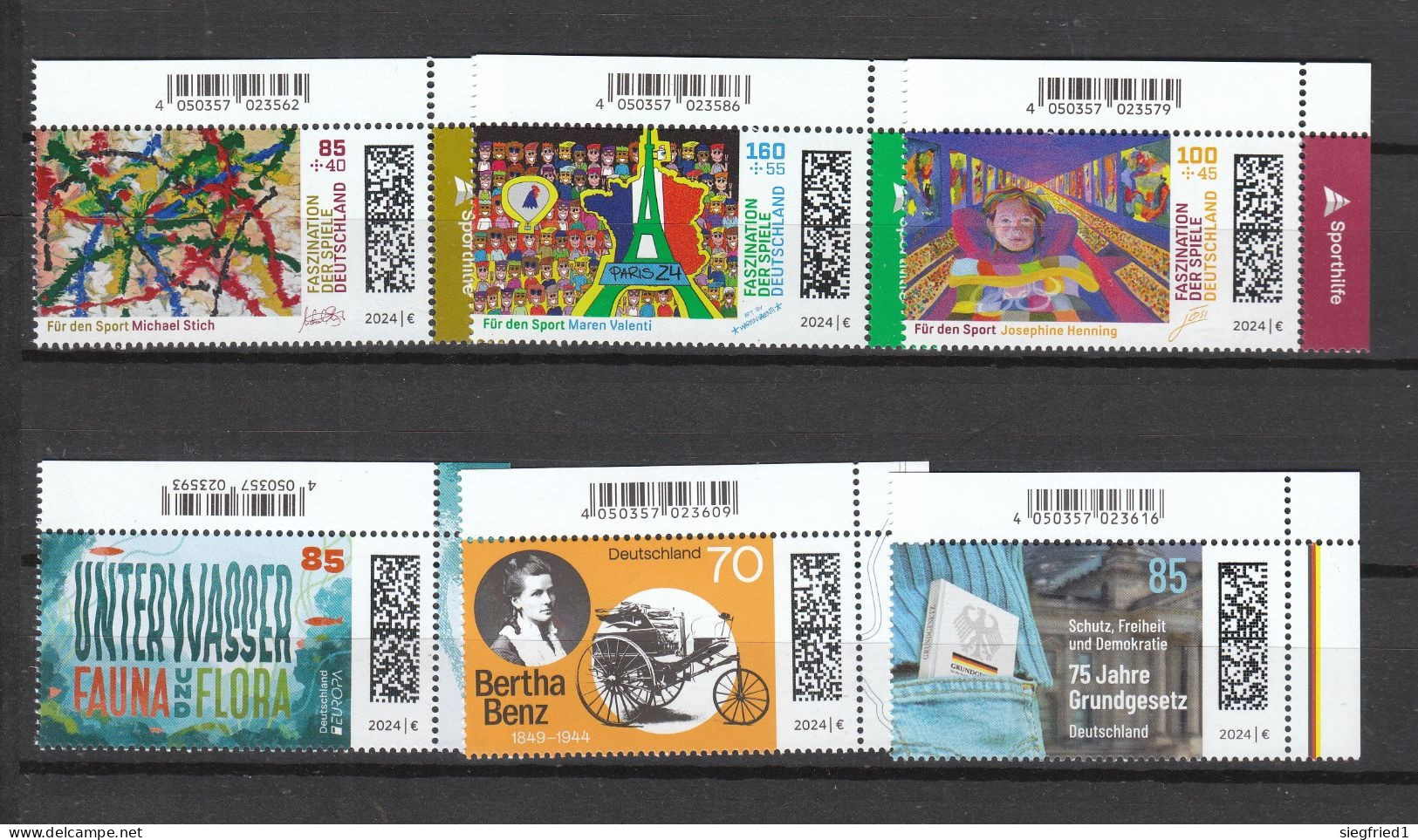 Deutschland BRD **  3825-3830, 3828 Strichkodierung Kopfstehend  Alle  Neuausgaben  2.5.2024 - Unused Stamps